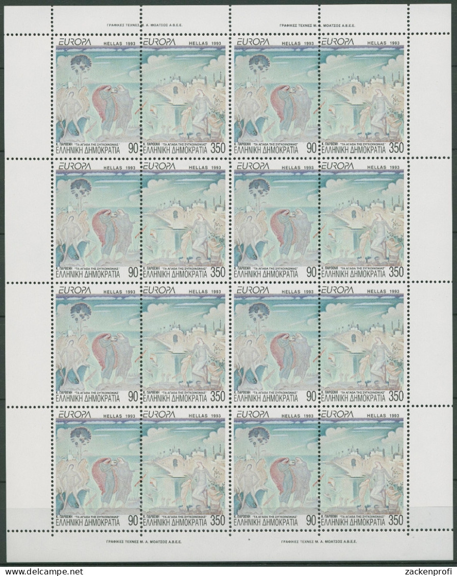 Griechenland 1993 Europa CEPT Zeitgen. Kunst 1829/30 A ZD-Bogen Postfr. (C93105) - Nuovi