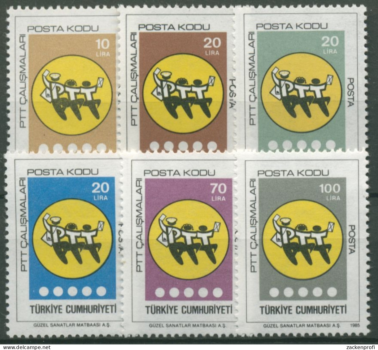 Türkei 1985 Einführung Der Postleitzahlen, PTT-Emblem 2720/25 Postfrisch - Nuevos