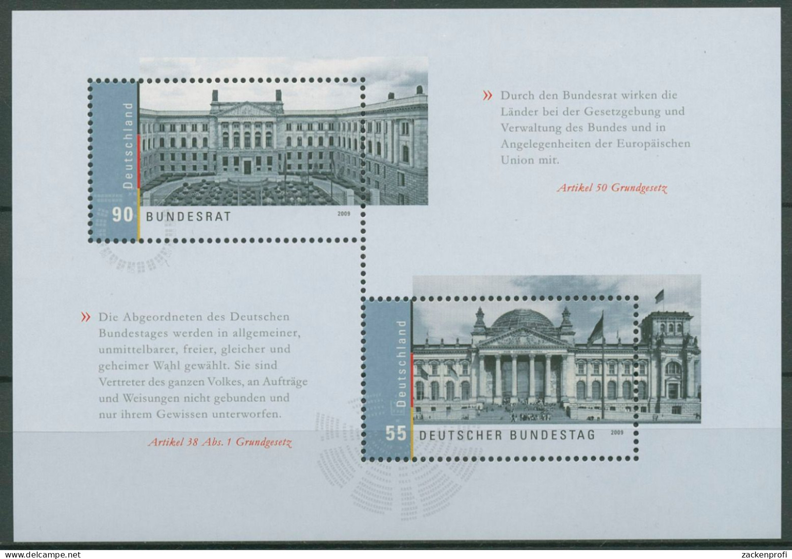 Bund 2009 Bundestag Bundesrat Reichstag Block 76 Postfrisch (C98922) - Other & Unclassified