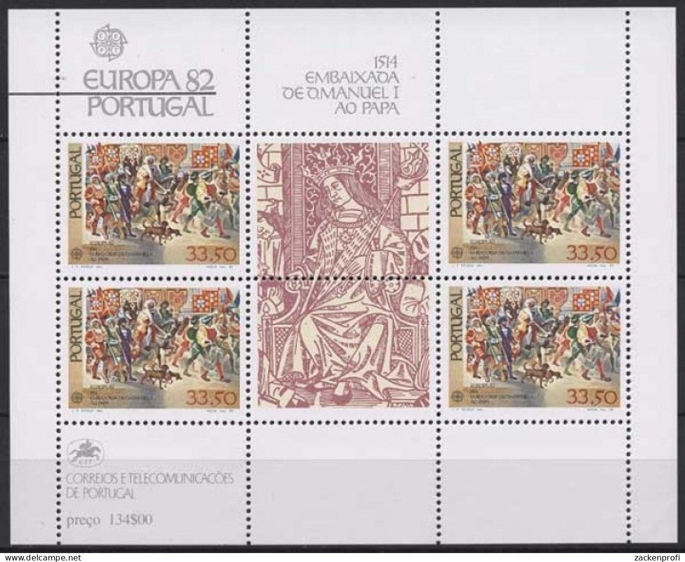 Portugal 1982 Europa CEPT Historische Ereignisse Block 35 Postfrisch (C91036) - Blocs-feuillets