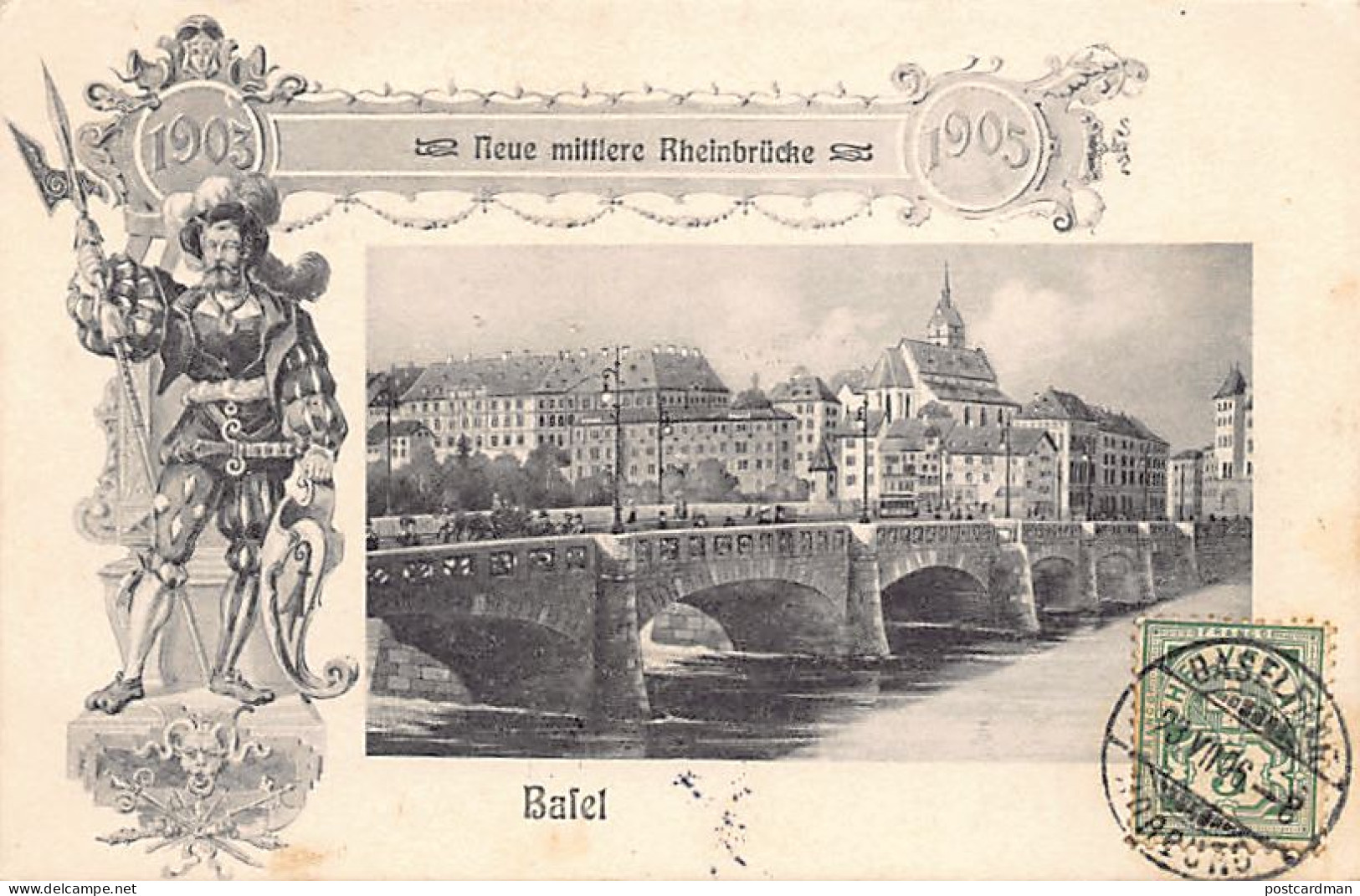 BASEL - Neue Mittlere Rheinbrücke 1903 1905 - Verlag Rathe-Fehlmann 2737 - Bâle