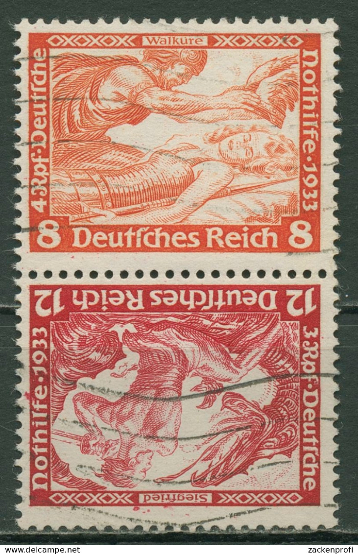 Deutsches Reich Zusammendrucke 1933 Nothilfe Wagner SK 20 Wellenstempel - Zusammendrucke