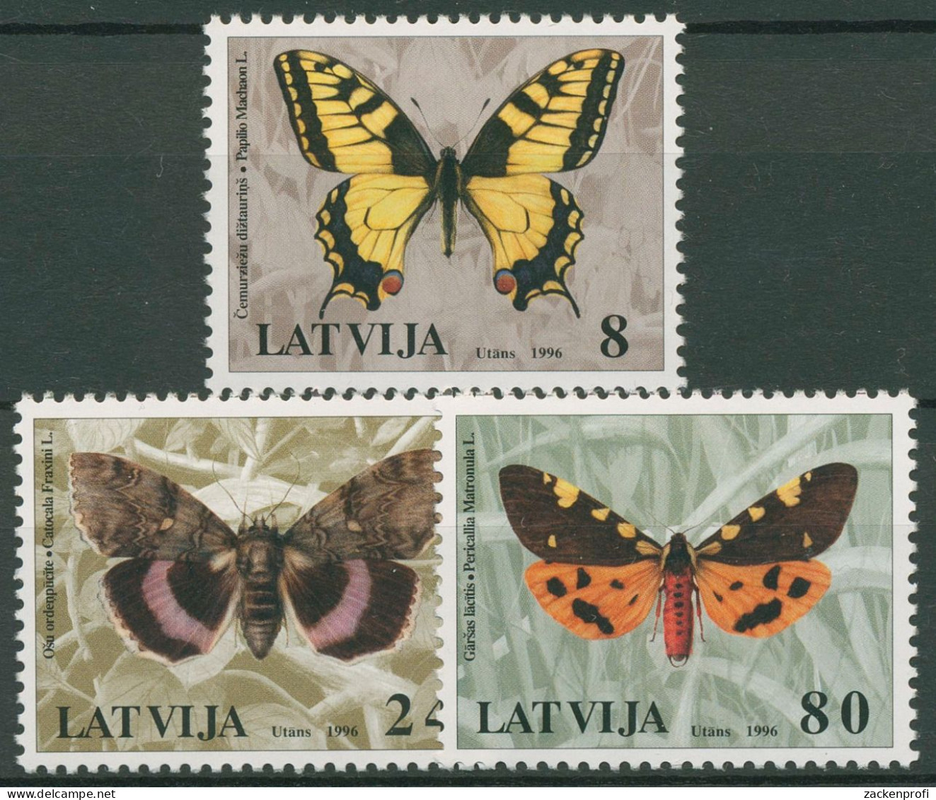 Lettland 1996 Tiere Insekten Schmetterlinge 432/34 Postfrisch - Latvia