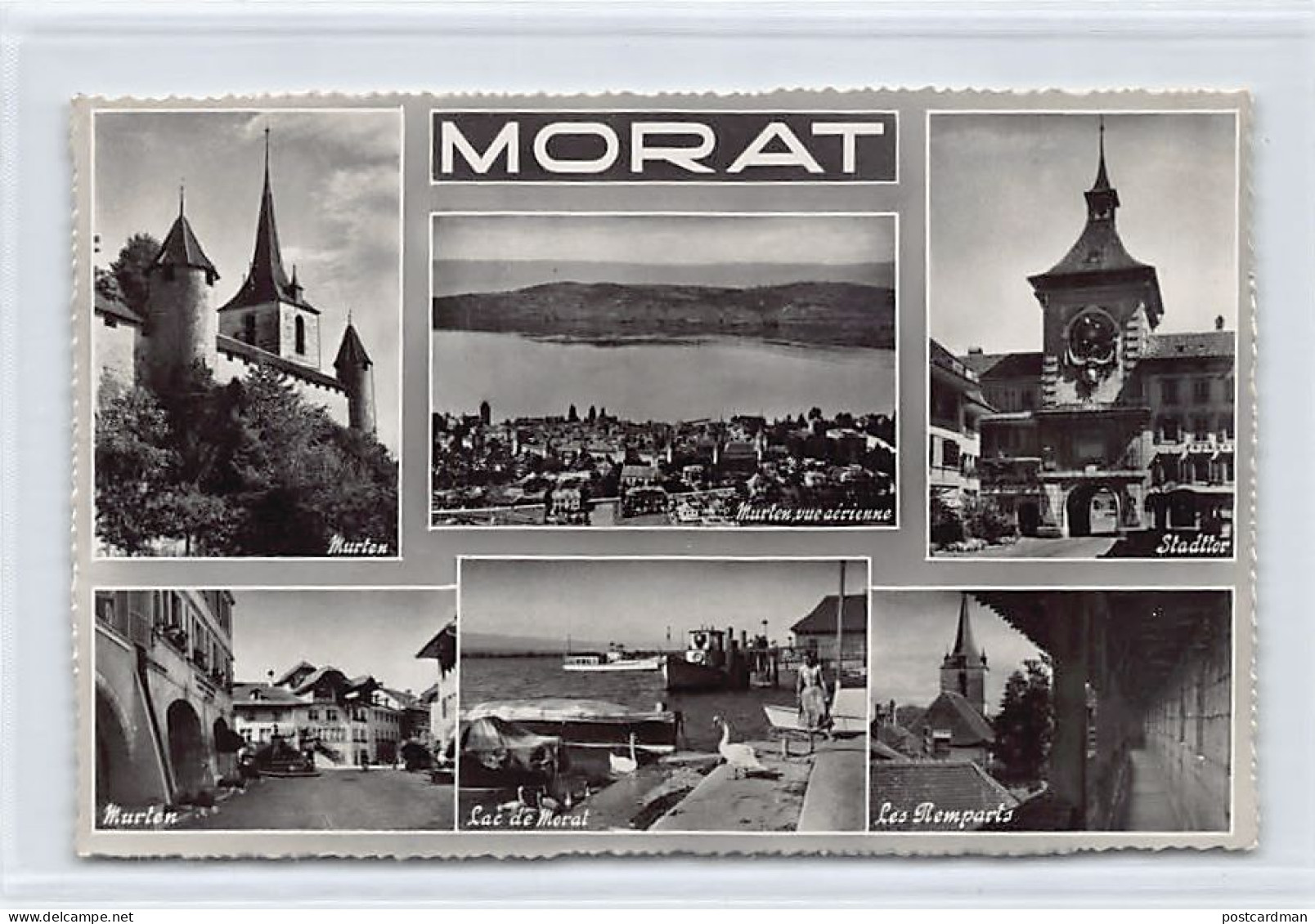 Morat (FR) Murten Carte MultiVues Mehrfachansicht Multiview Lac Remparts Stadttor Vue Aérienne - Marcel Rouge Editeur - Murten