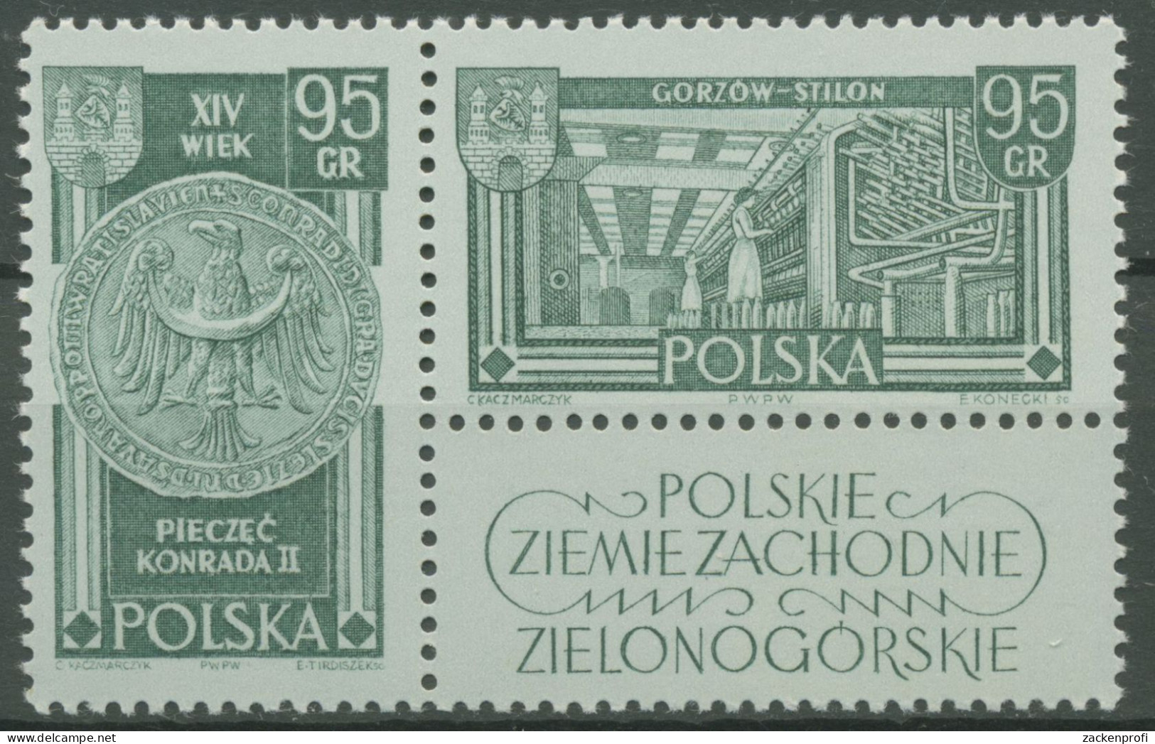 Polen 1962 Polnische Westgebiete Wappen Von Grünberg 1301/02 Zf Postfrisch - Unused Stamps