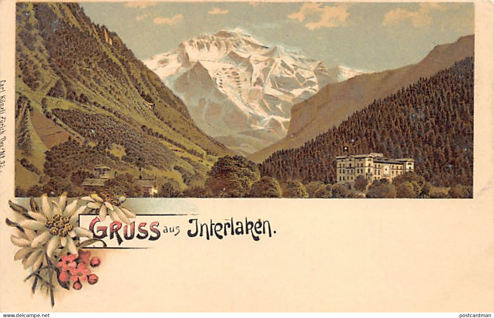 INTERLAKEN (BE) Gesamtansicht - Hôtel - Edelweiss - Verlag Carl Künzli 321 - Interlaken