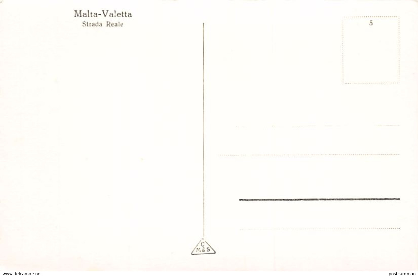 Malta - VALLETTA - Strada Reale - Publ. C. M. & S. 5 - Malte