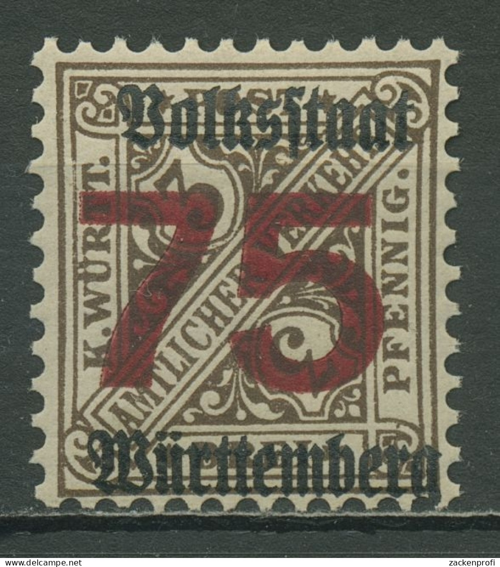 Württemberg Dienstmarken 1919 Mit Aufdruck, Ohne WZ 271 Y Postfrisch - Nuovi