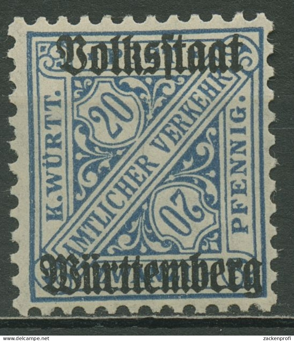 Württemberg Dienstmarken 1919 Volksstaat Württemberg 264 C Mit Falz - Mint