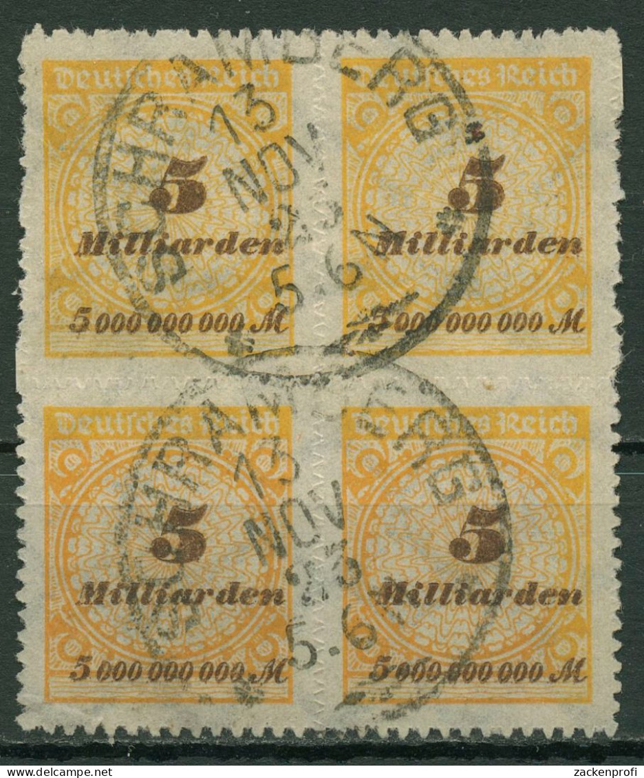 Deutsches Reich 1923 Korbdeckel 327 BP 4er-Block Gestempelt - Used Stamps