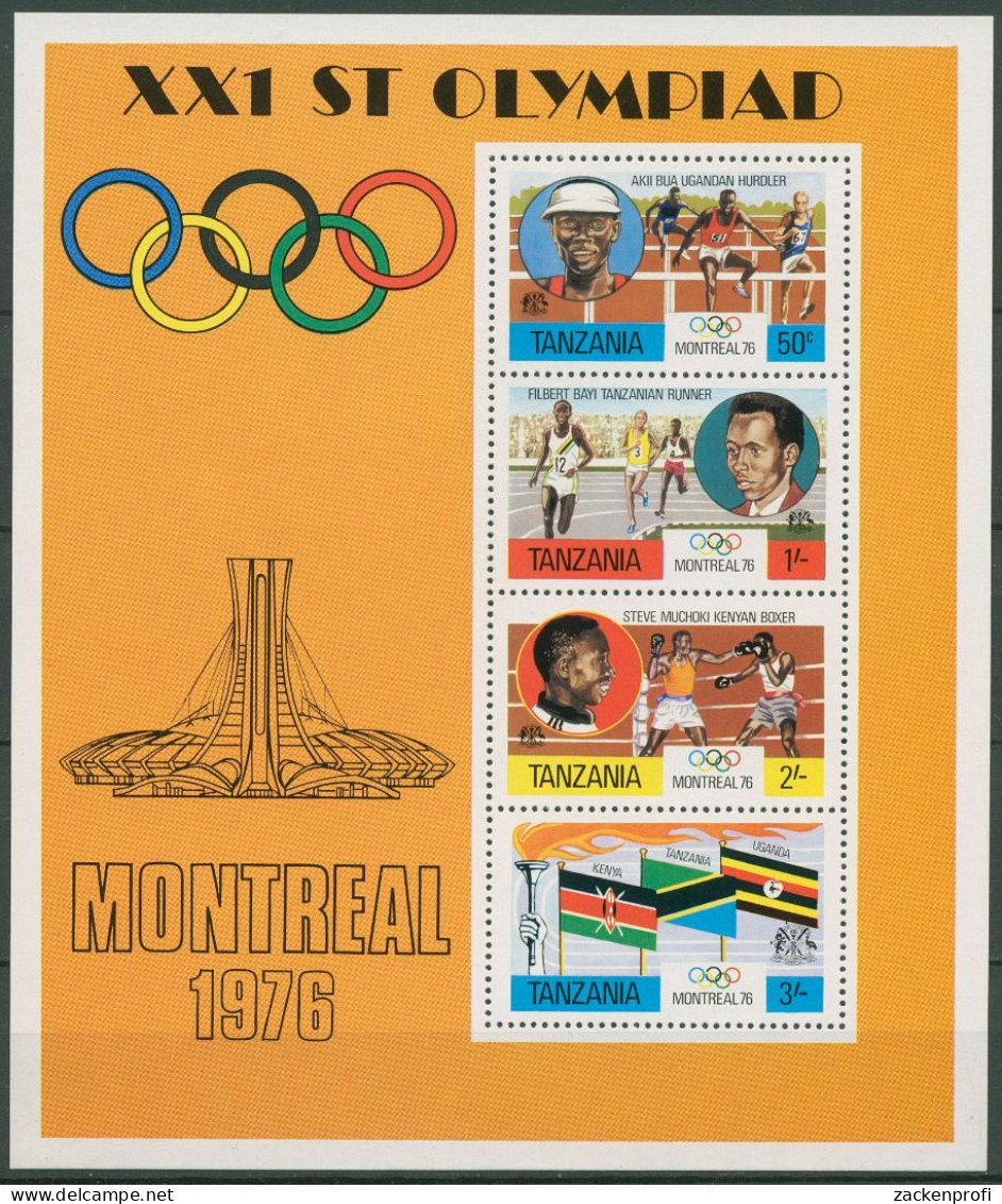 Tansania 1976 Olympische Sommerspiele Montreal Block 2 Postfrisch (C40627) - Tansania (1964-...)