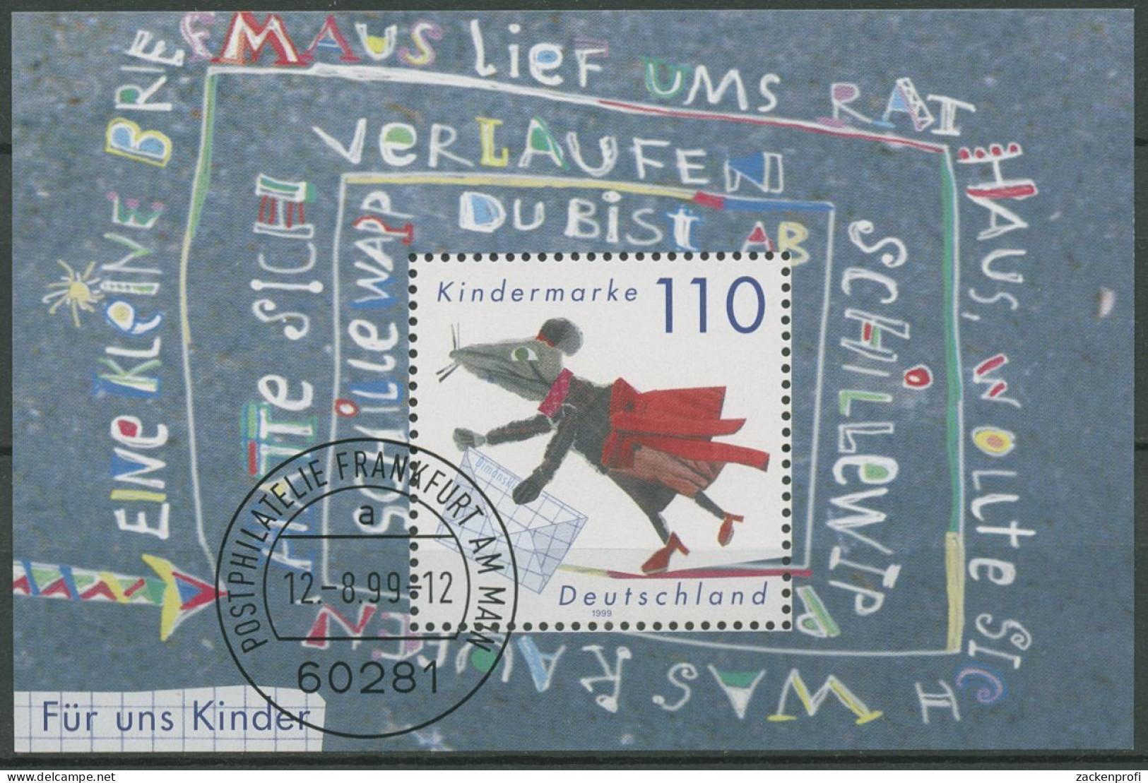 Bund 1999 Für Uns Kinder Maus Brief Block 51 Gestempelt (C98805) - Altri & Non Classificati