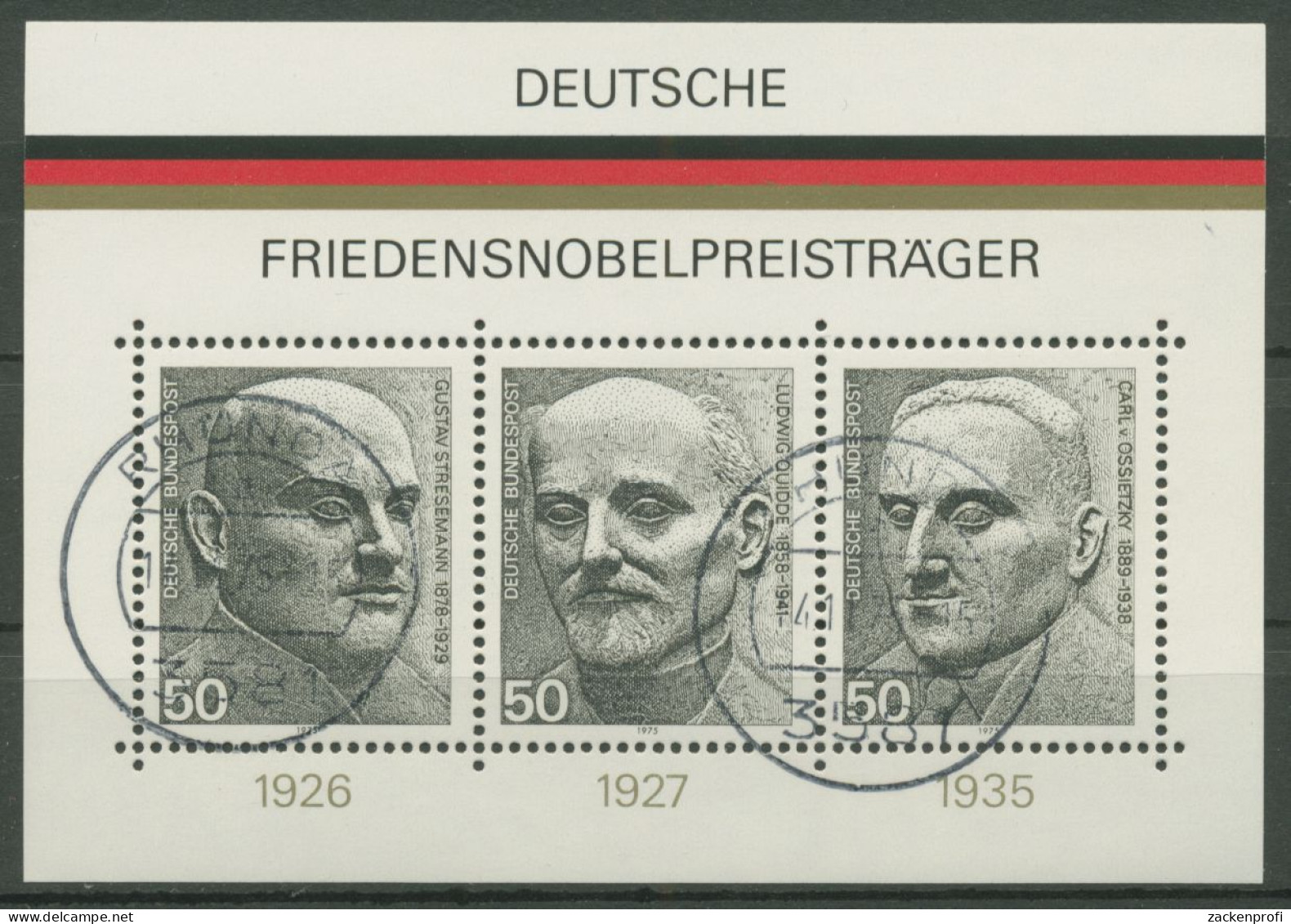 Bund 1975 Nobelpreisträger Block 11 Gestempelt (C98621) - Sonstige & Ohne Zuordnung