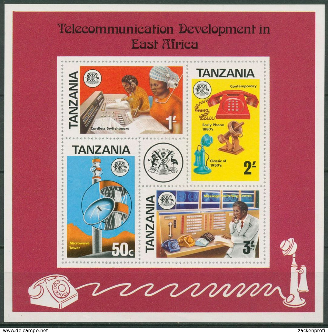 Tansania 1976 Fernmeldewesen In Ostafrika Block 1 Postfrisch (C40626) - Tanzanie (1964-...)