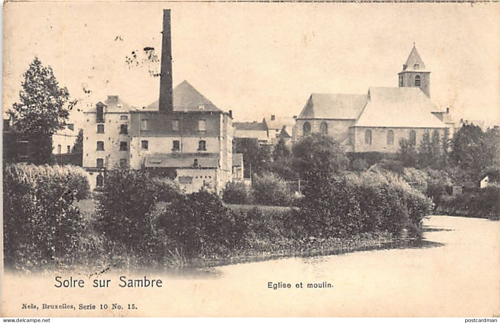 Belgique - SOLRE SUR SAMBRE (Hainaut) Eglise Et Moulin - Ed. Nels Série 10 N. 15 - Autres & Non Classés