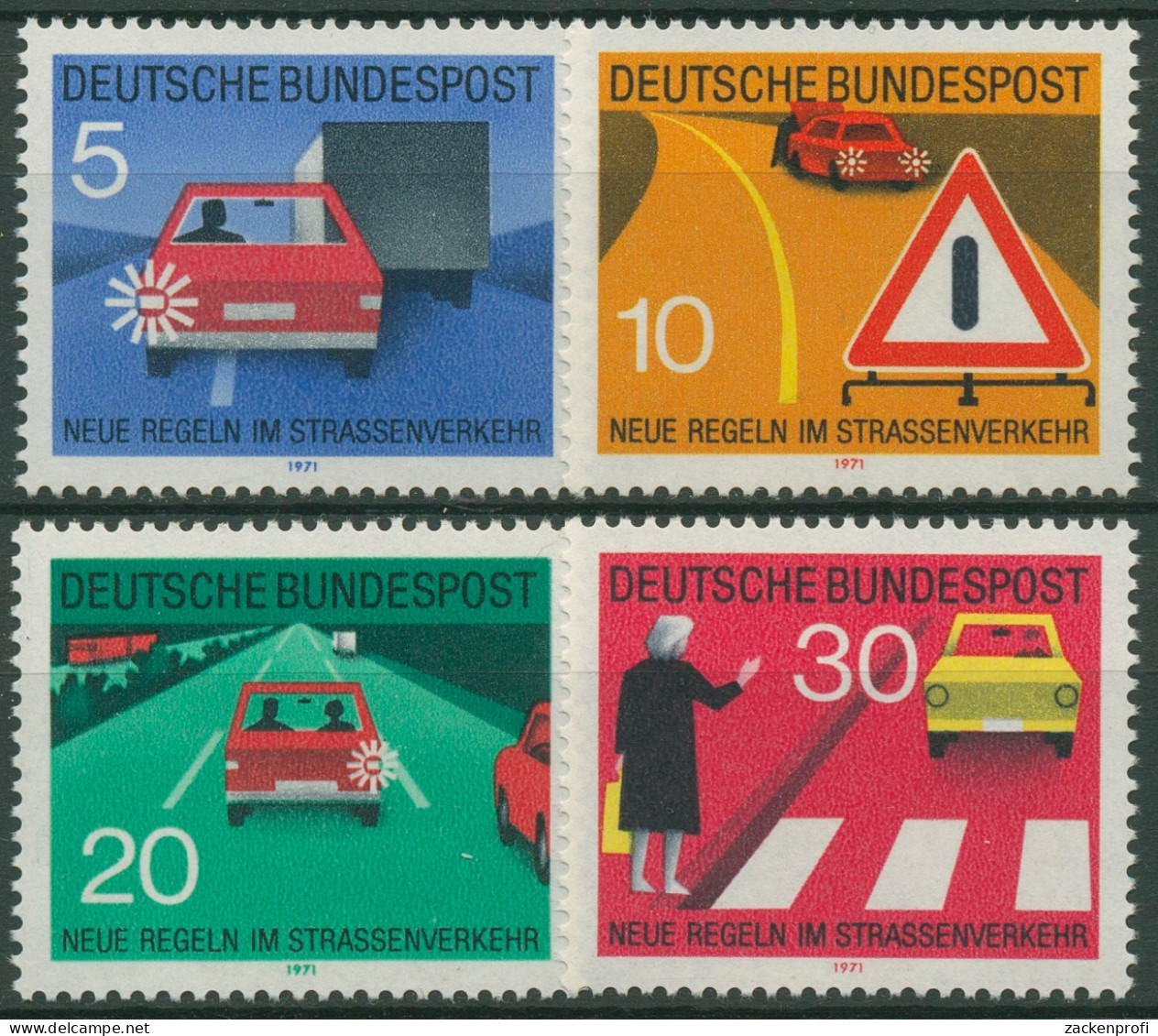 Bund 1971 Neue Straßenverkehrsregeln 670/73 Postfrisch - Unused Stamps