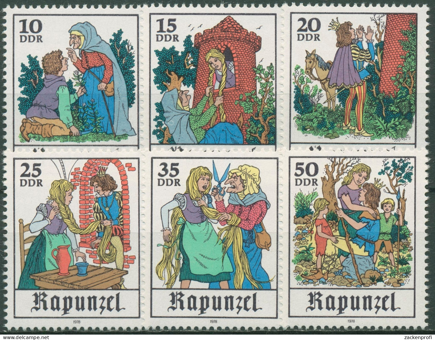 DDR 1978 Märchen Brüder Grimm Rapunzel 2382/87 Postfrisch - Unused Stamps