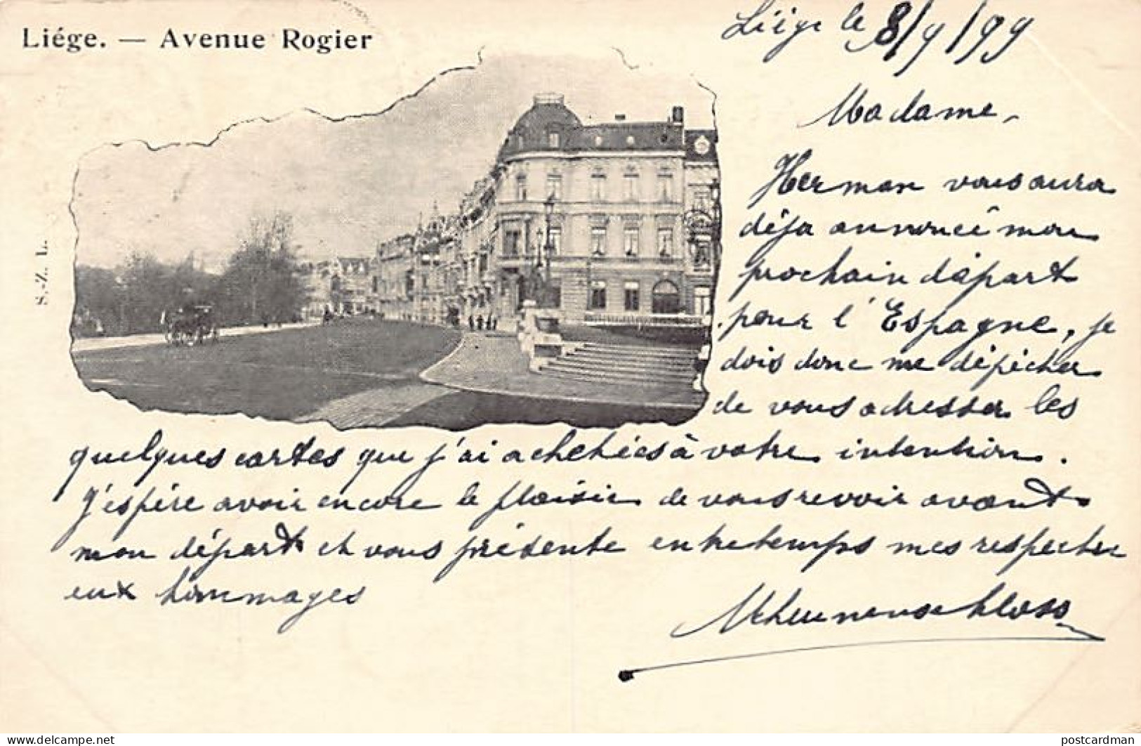 Belgique - LIÈGE - Avenue Rogier - Année 1899 - Ed. S.-Z. L. - Lüttich