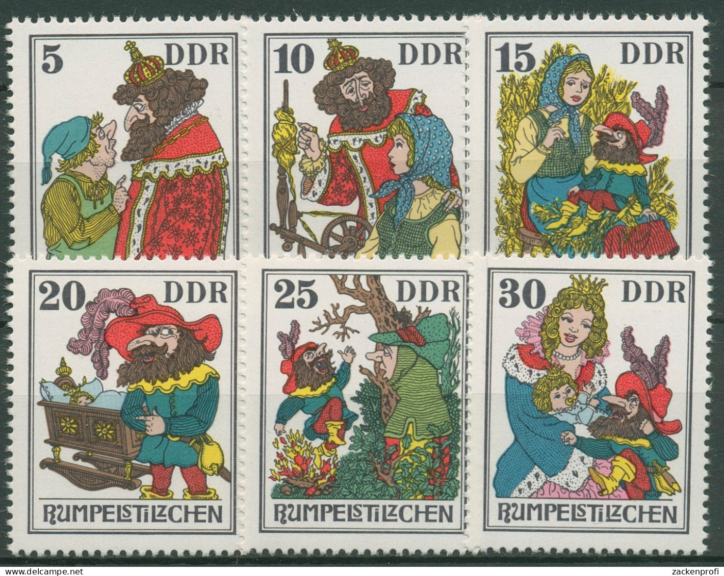 DDR 1976 Märchen Brüder Grimm Rumpelstilzchen 2187/92 Postfrisch - Neufs