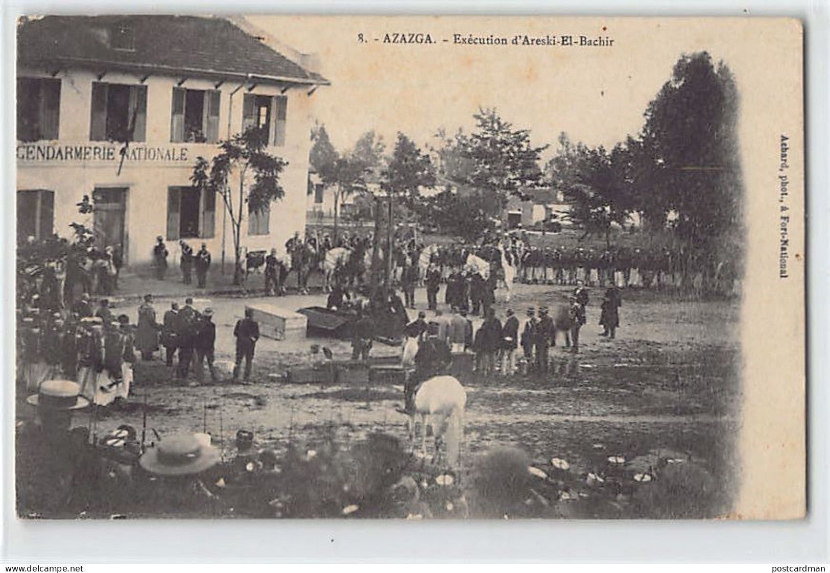 Algérie - AZAZGA - Exécution D'Areski El Bachir Le 14 Mai 1895 - Guillotine - Ed. Achard  - Autres & Non Classés