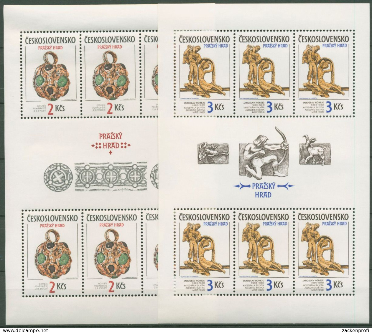 Tschechoslowakei 1986 Prager Burg 2865/66 K Postfrisch (C62804), Kleine Mängel - Blocks & Sheetlets