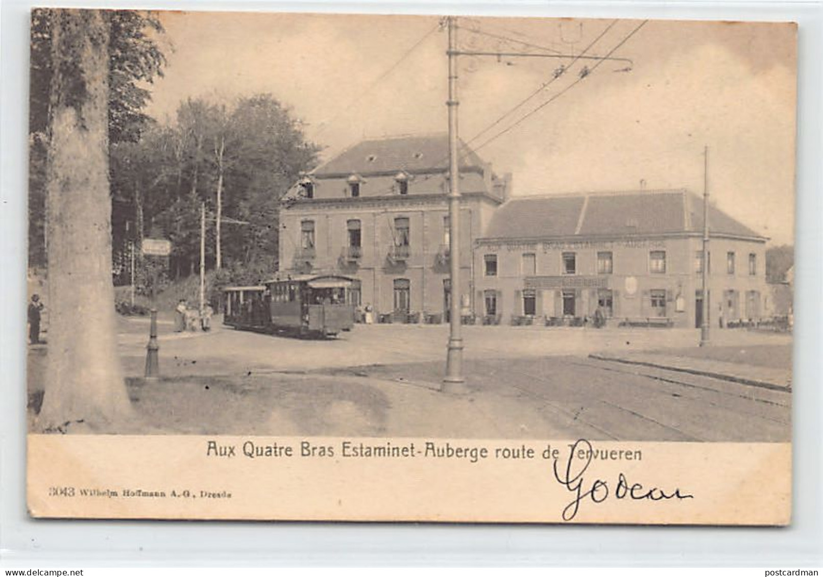 België - VIERARMENKRUISPUNT Quatre Bras De Tervuren (Vl. Br.) Tram - Estaminet Auberge - Weg Naar Tervuren - Route De Te - Otros & Sin Clasificación