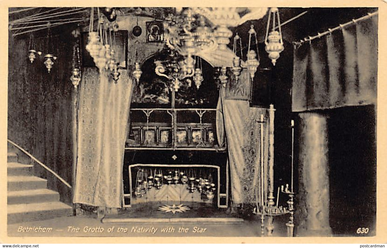 Palestine - BETHLEHEM - The Grotto Of The Nativity With The Star - Publ. The Oriental Commercial Bureau 630 - Palestina