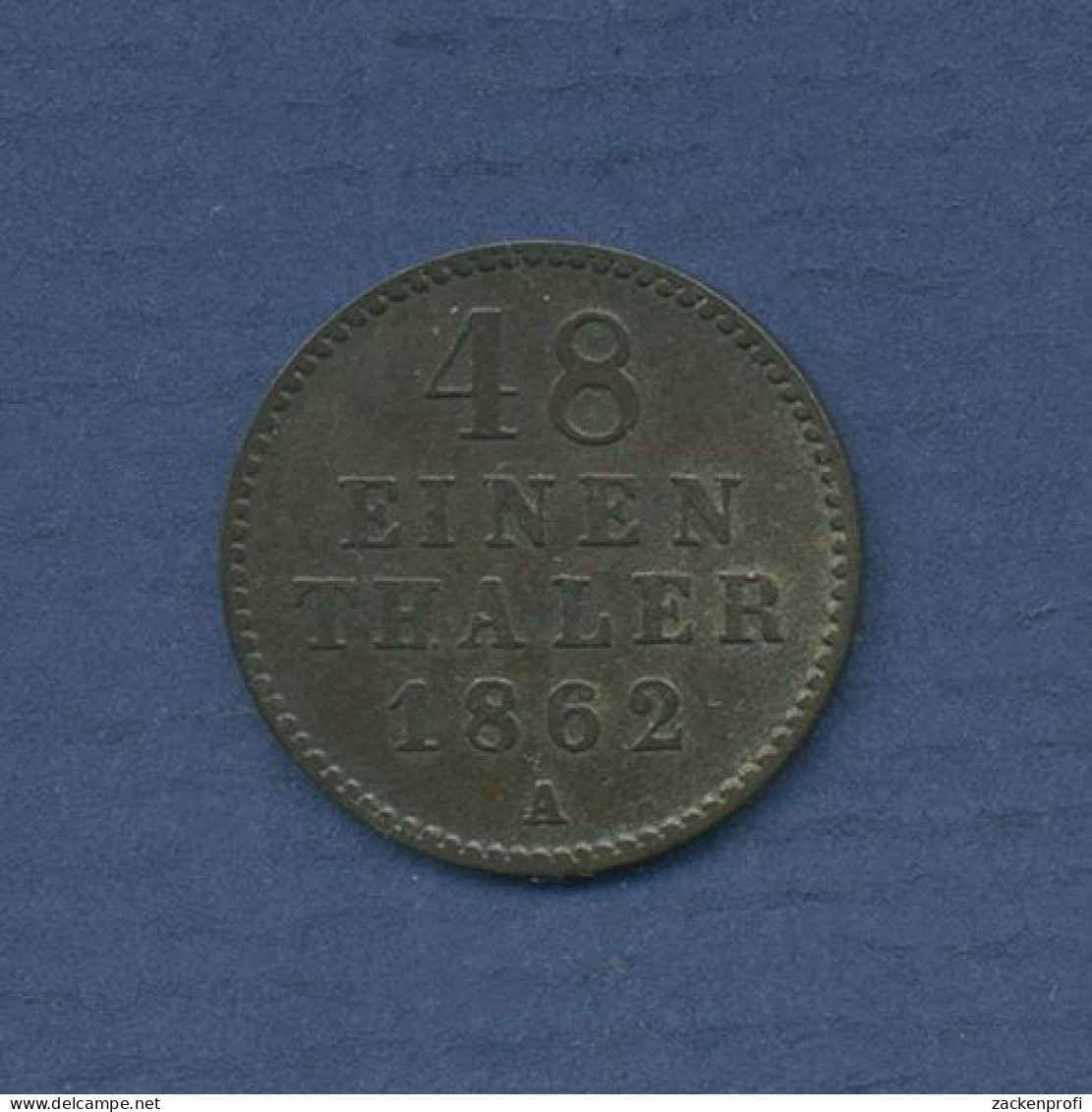 Mecklenburg-Strelitz 1/48 Taler 1862 A, Friedrich Wilhelm, J 119 Ss+ (m3686) - Petites Monnaies & Autres Subdivisions