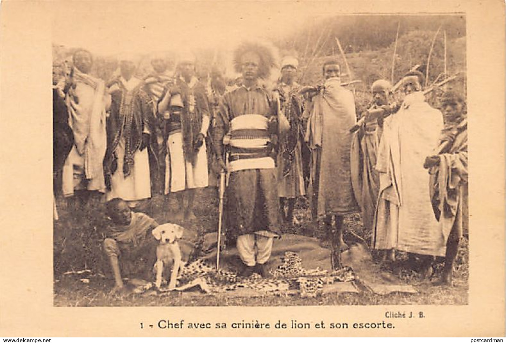 Ethiopia - Chief With His Lion's Skin And Escort - Publ. J. B. 1 - Ethiopia