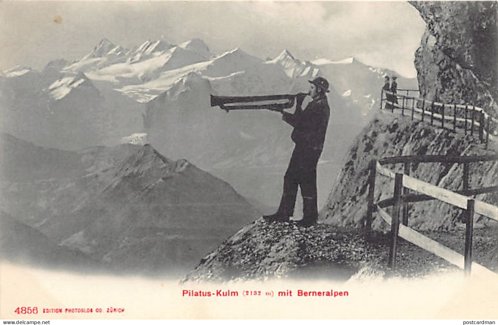 PILATUS (LU) Pilatus-Kulm Mit Berneralpen - Alphorn - Verlag Photoglob 4856 - Sonstige & Ohne Zuordnung