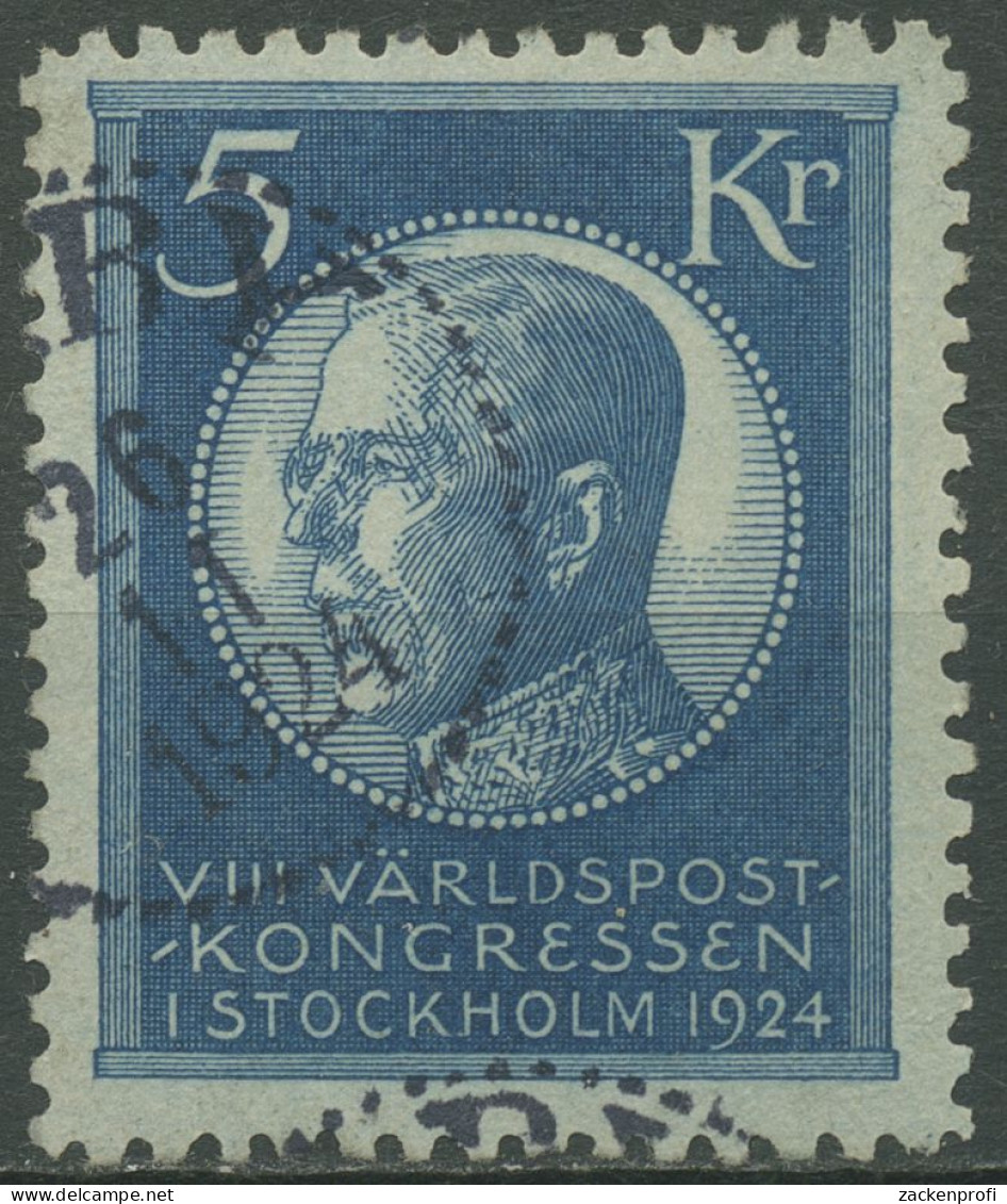 Schweden 1924 Weltpostkongress Stockholm König Gustav V. 158 Gestempelt - Gebraucht