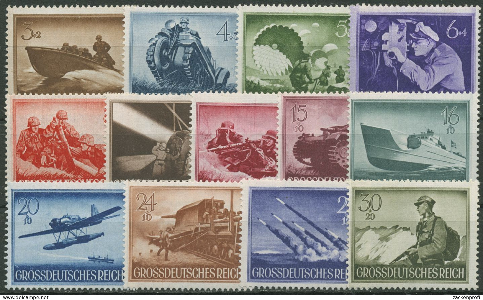 Deutsches Reich 1944 Tag Der Wehrmacht, Heldengedenktag 873/85 Postfrisch - Unused Stamps