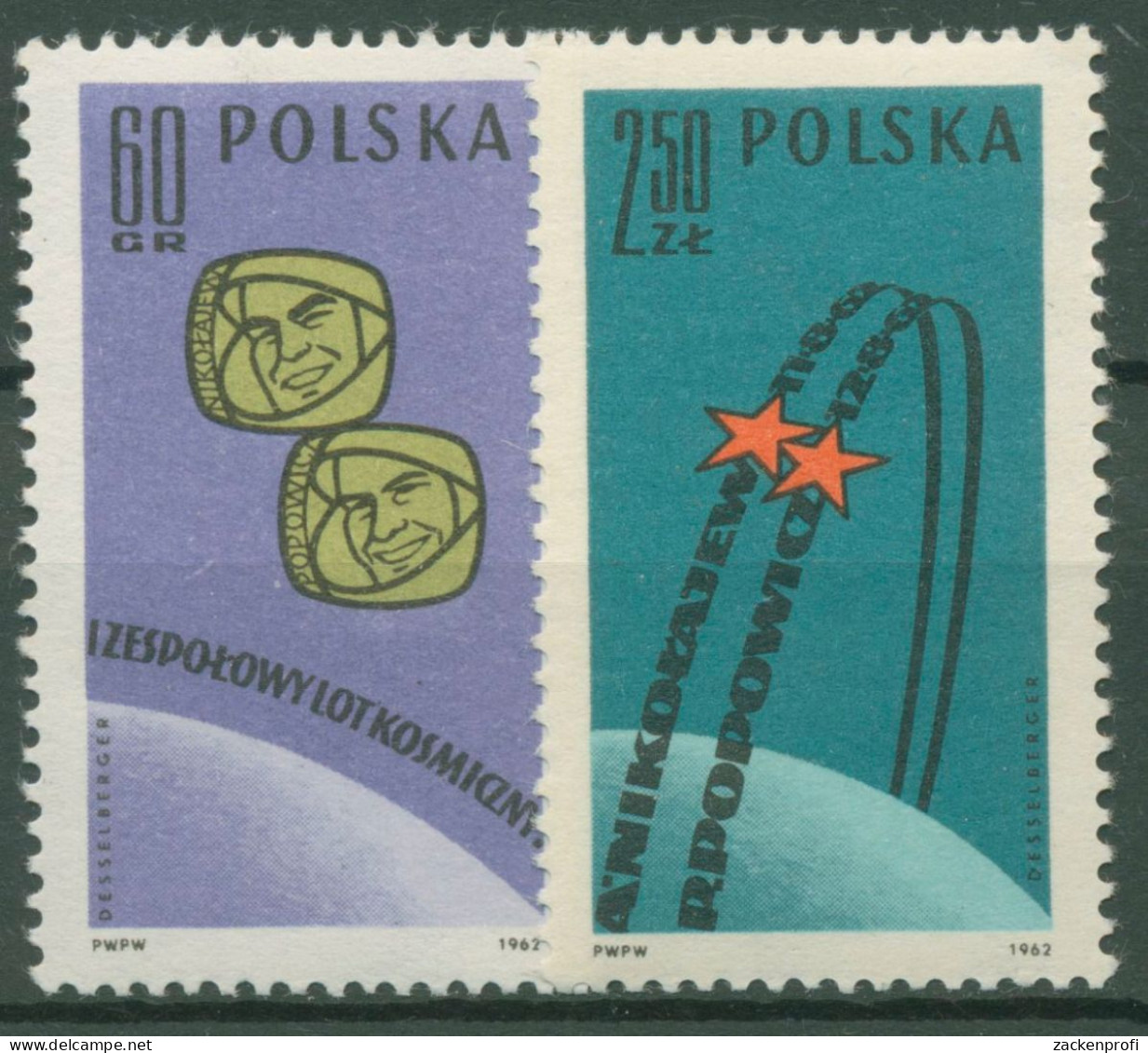 Polen 1962 Raumschiffe Wostok 3 Wostok 4 Gruppenflug 1350/51 Postfrisch - Unused Stamps