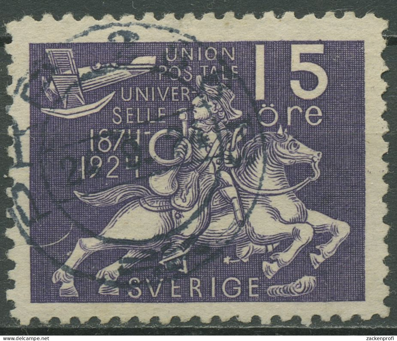 Schweden 1924 50 Jahre Weltpostverein UPU Postreiter 161 Gestempelt - Used Stamps