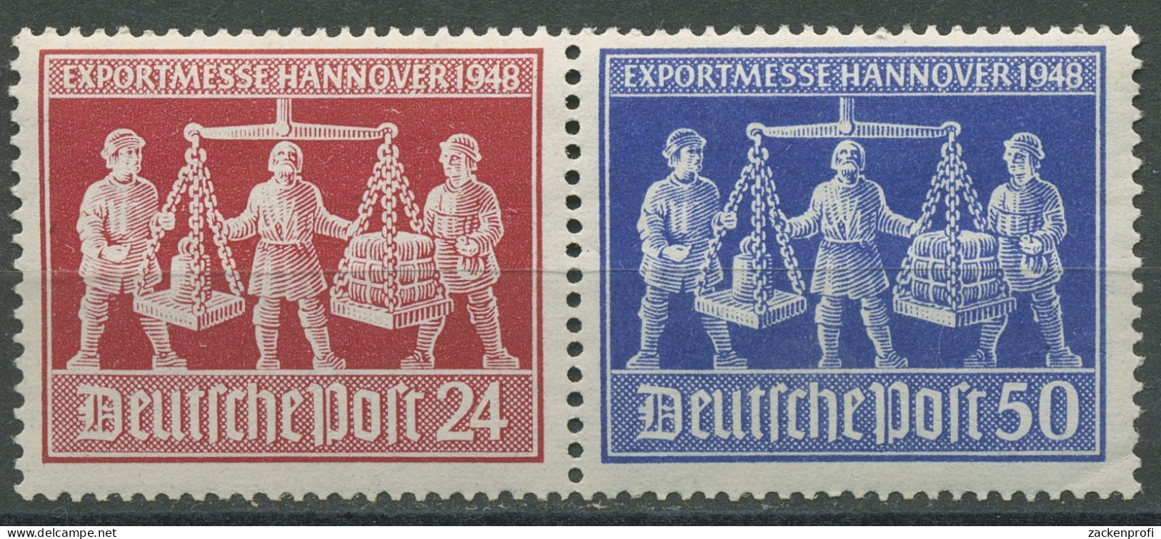 Alliierte Besetzung 1948 Messe Zusammendruck W Zd 1 Mit Falz - Postfris