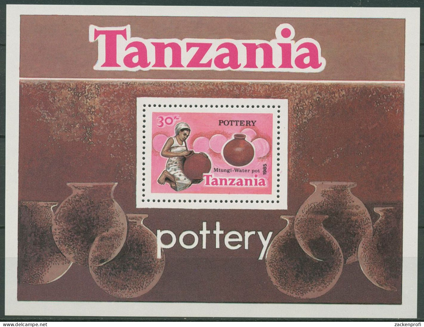 Tansania 1985 Töpferwaren Block 46 Postfrisch (C40642) - Tanzanie (1964-...)