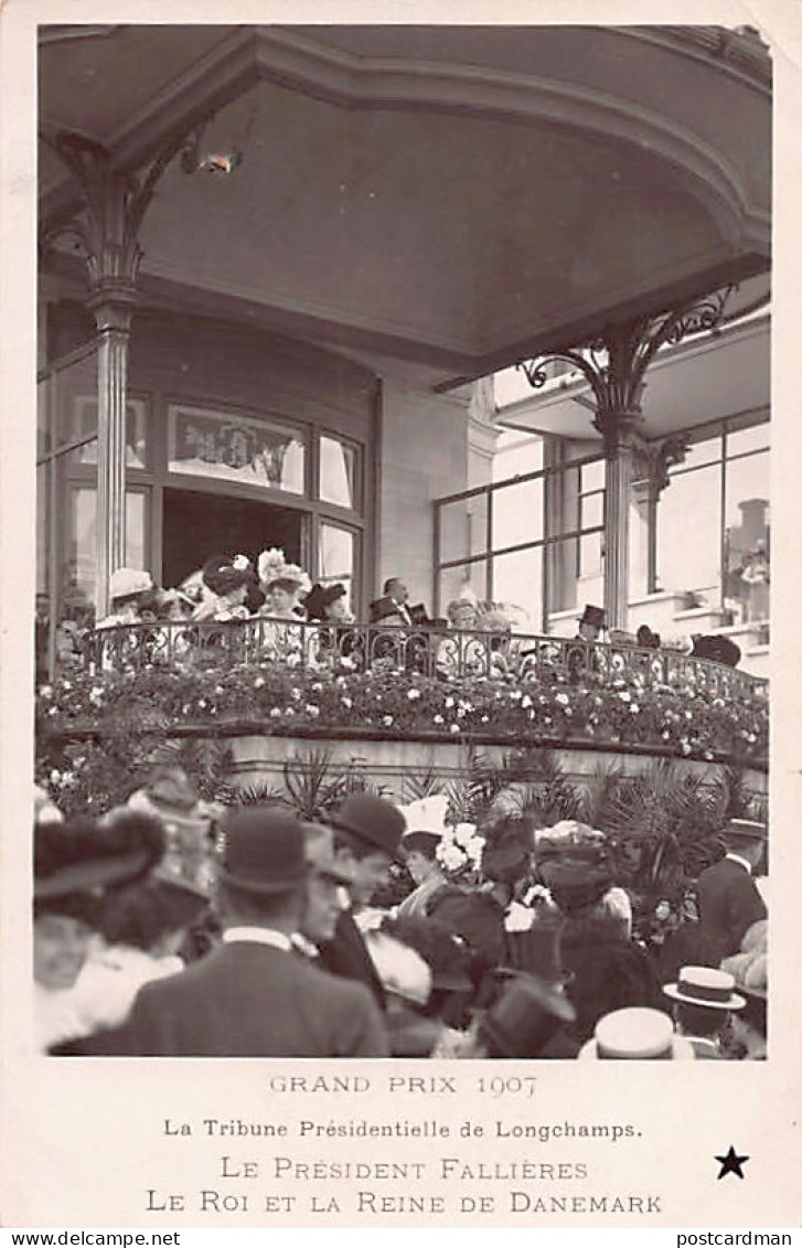 Denmark - Kongen Og Dronningen Af ​​Danmark Ved Løbene I Longchamps Nær Paris, Frankrig - år 1907 - Denmark