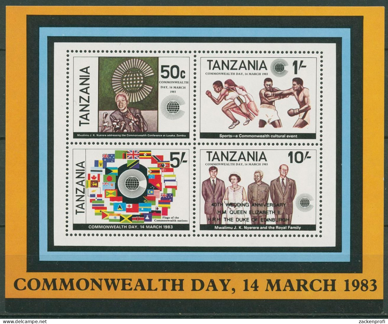 Tansania 1988 40. Hochzeitstag Königin Elisabeth Block 72 Postfrisch (C40633) - Tanzanie (1964-...)