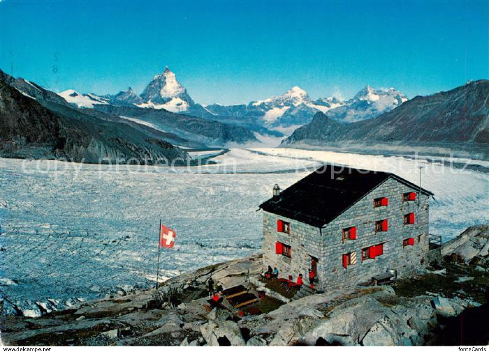13801277 Zermatt VS Monte Rosa Huette Grenzgletscher Gornergletscher Matterhorn  - Autres & Non Classés