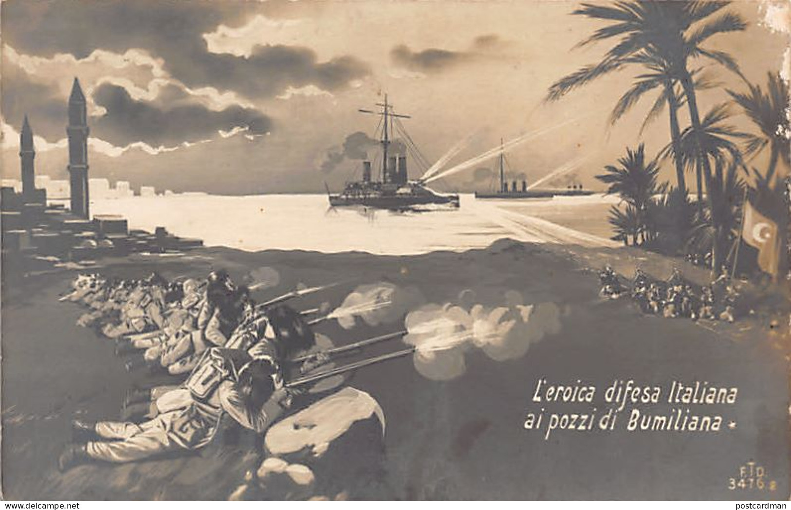 Libya - Italo-Turkish War - The Heroic Italian Defense Of The Bumiliana Well - Libia