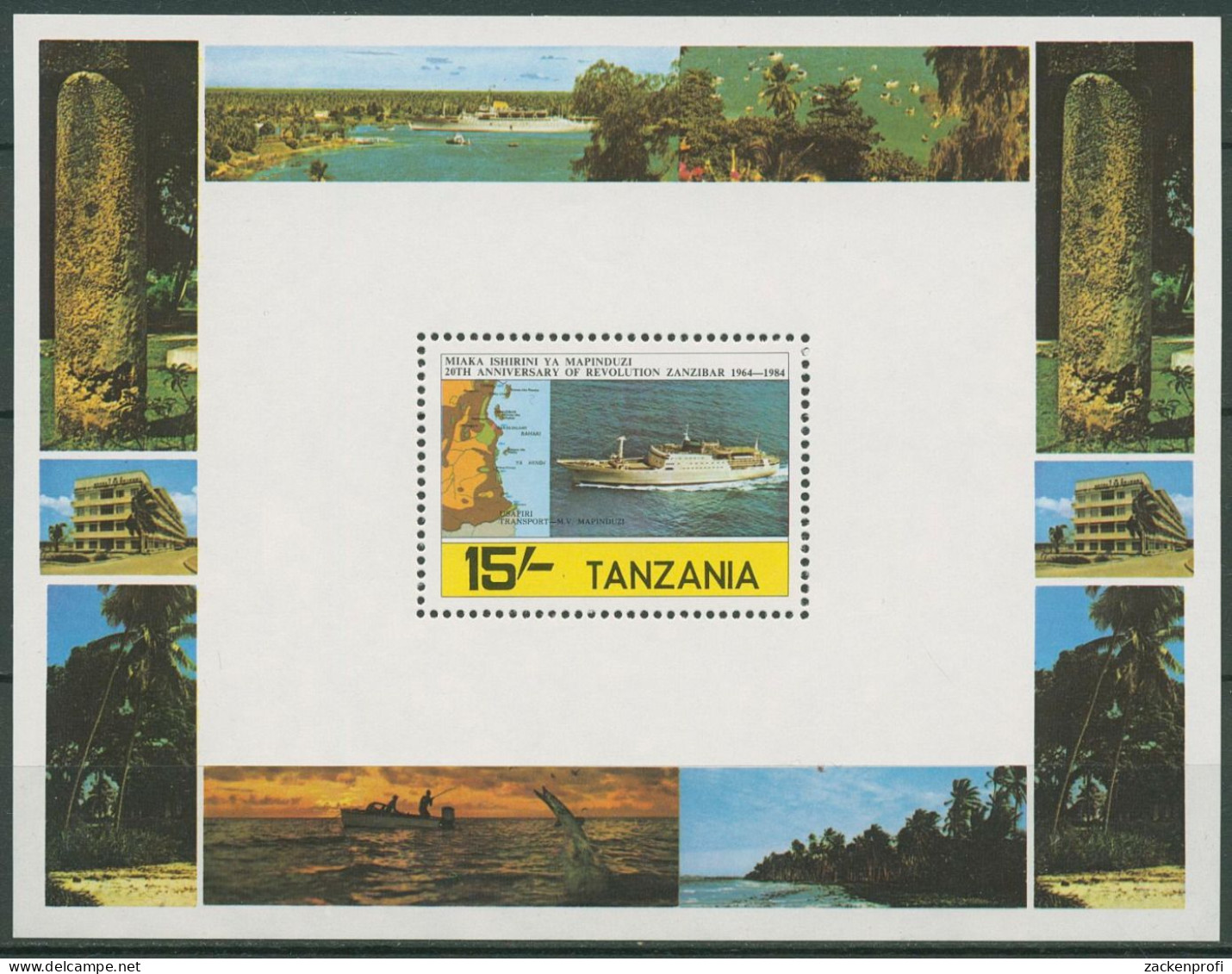 Tansania 1984 Passagierschiff Mapinduzi Block 36 Postfrisch (C40636) - Tanzanie (1964-...)