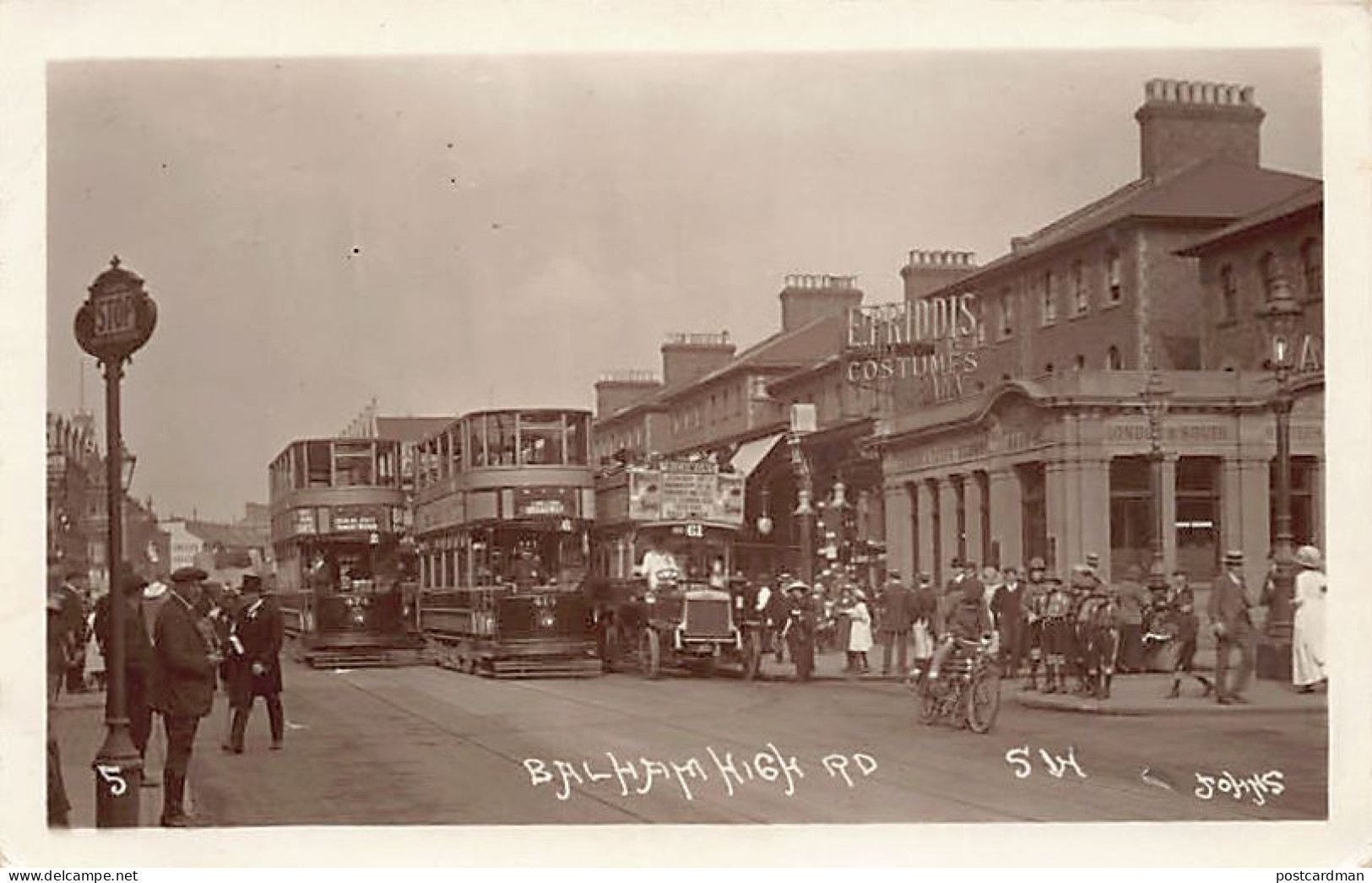 England - LONDON Balham High Rd Streetcars Real Photo - Other & Unclassified