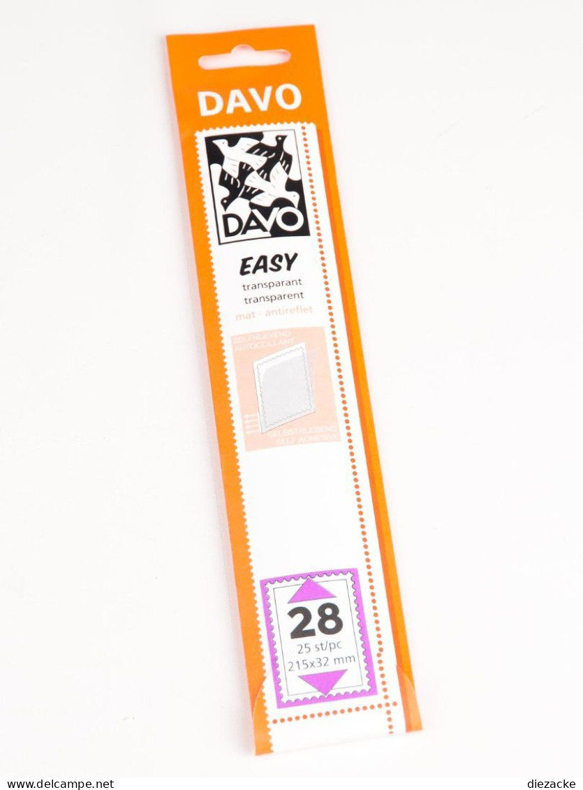 DAVO Klemmstreifen Easy Klar Selbstklebend T28, 25 Stück DV42028 Neu ( - Sonstige & Ohne Zuordnung