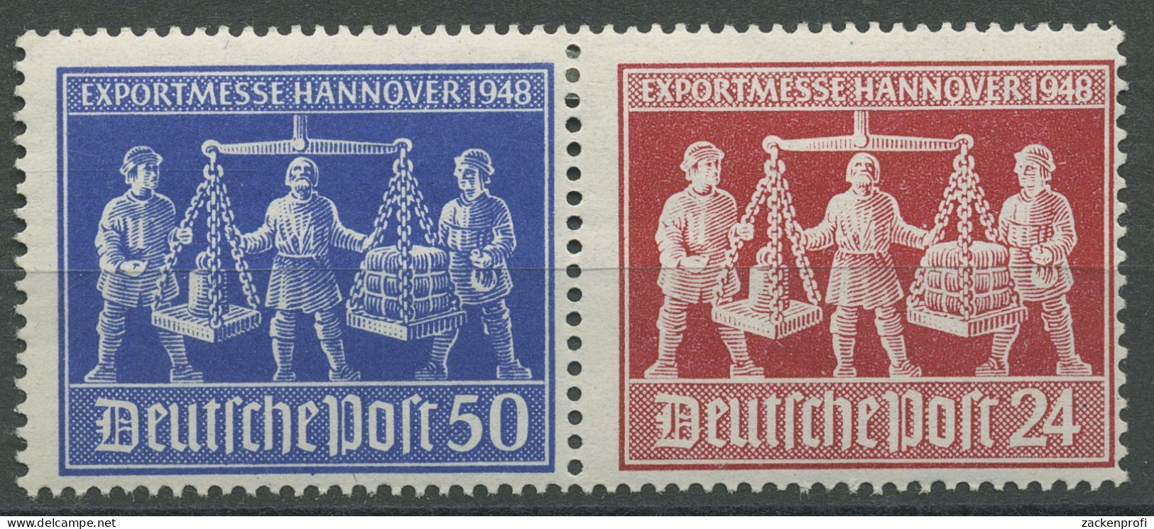 Alliierte Besetzung 1948 Messe Zusammendruck W Zd 3 Mit Falz - Mint