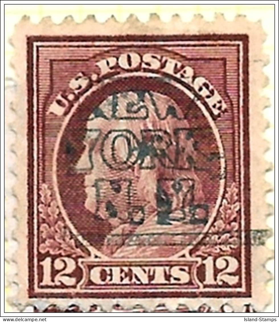 USA 1912 12 Cents Claret Brown Franklin Used V1 - Gebraucht