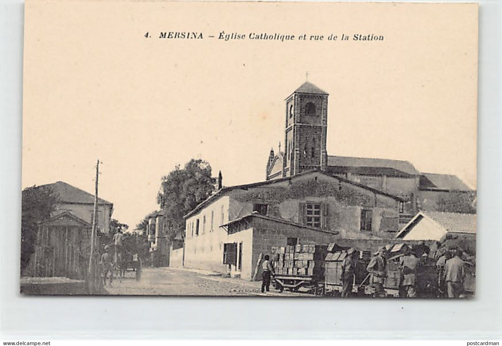 Turkey - MERSIN Mersina - Catholic Church And The Railway Station Street - Publ. K. Papadopoulos & Fils 4 - Türkei