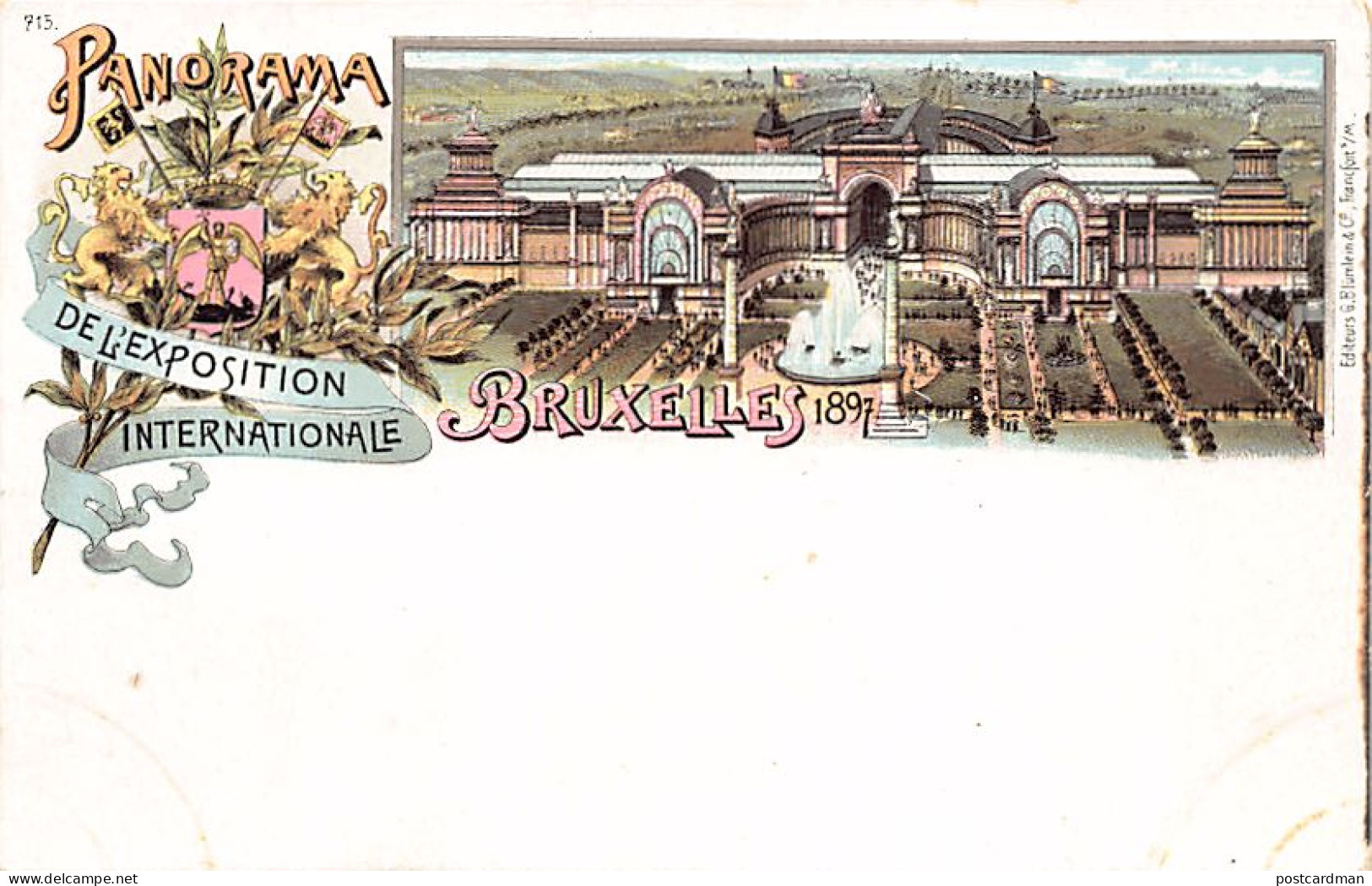 Exposition Internationale De BRUXELLES 1894 - Carte Litho - Panorama - Ed. G. Blümlein 715 - Universal Exhibitions