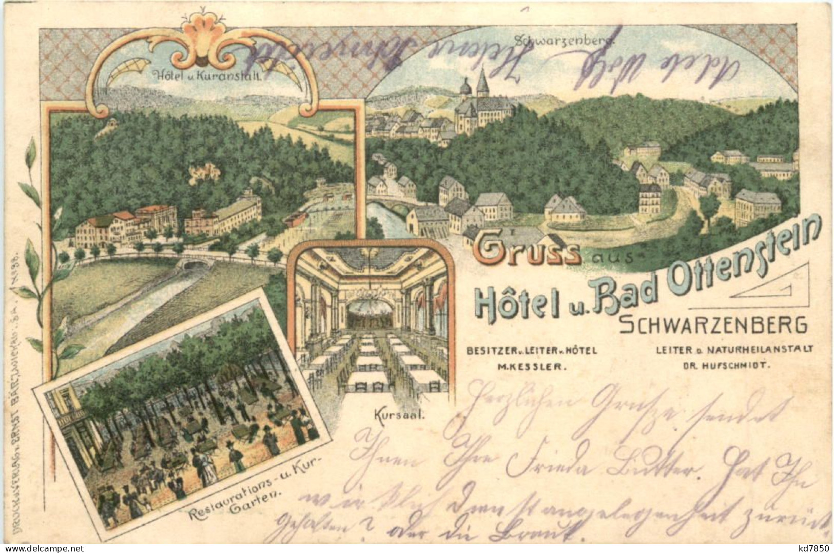 Schwarzenberg - Gruss Aus Hotel Und Bad Ottenstein - Litho - Schwarzenberg (Erzgeb.)