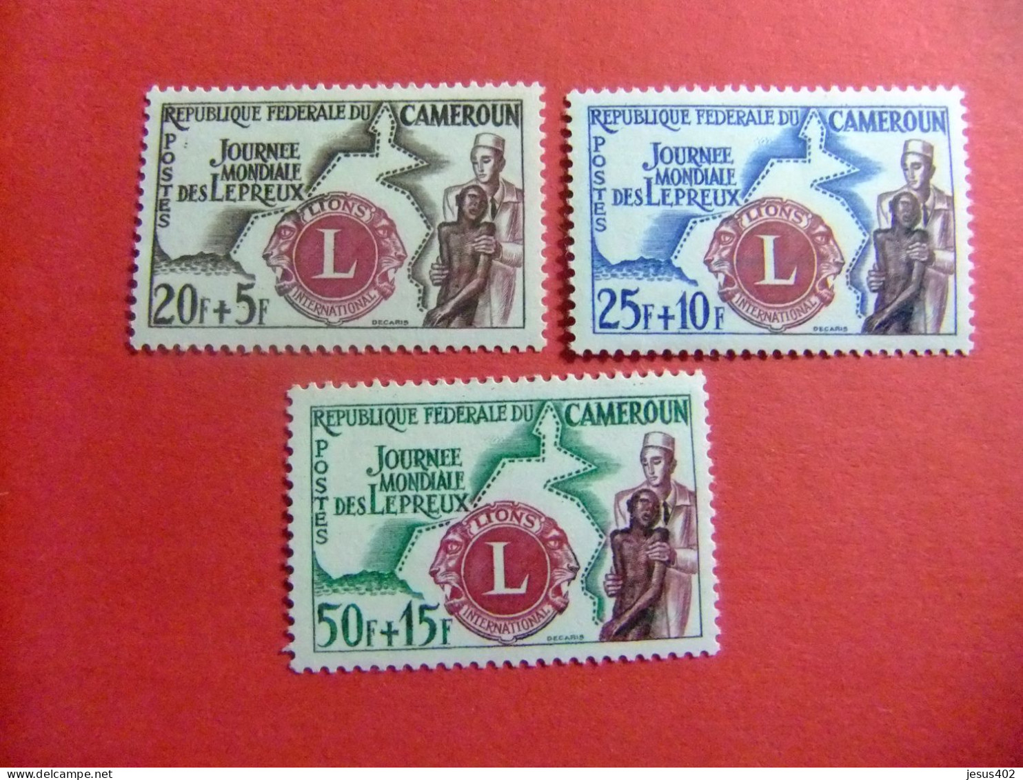 56 CAMERUN 1962 / DIa Mundial Del Leproso LION Internacional / YVERT 335 / 337 ** MNH - Rotary, Lions Club