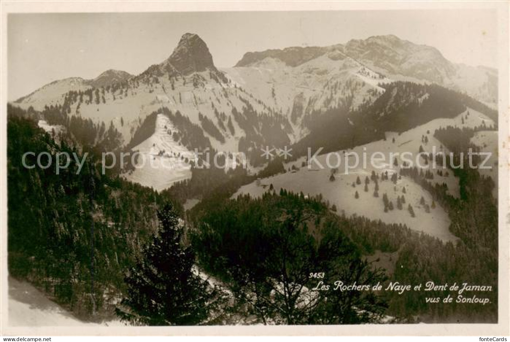 13800427 Sonloup VD Vue Sur Les Rochers De Naye Et Dent De Jaman En Hiver  - Autres & Non Classés